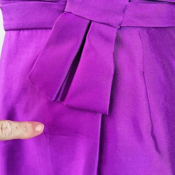 Kate Spade Mademoiselle Silk Sleeveless Fuchsia Sheath Dress with bow on front 2 - Picture 5 of 16